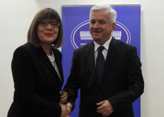 19 November 2018 National Assembly Speaker Maja Gojkovic and the Speaker of the National Assembly of the Republic of Srpska Nedeljko Cubrilovic